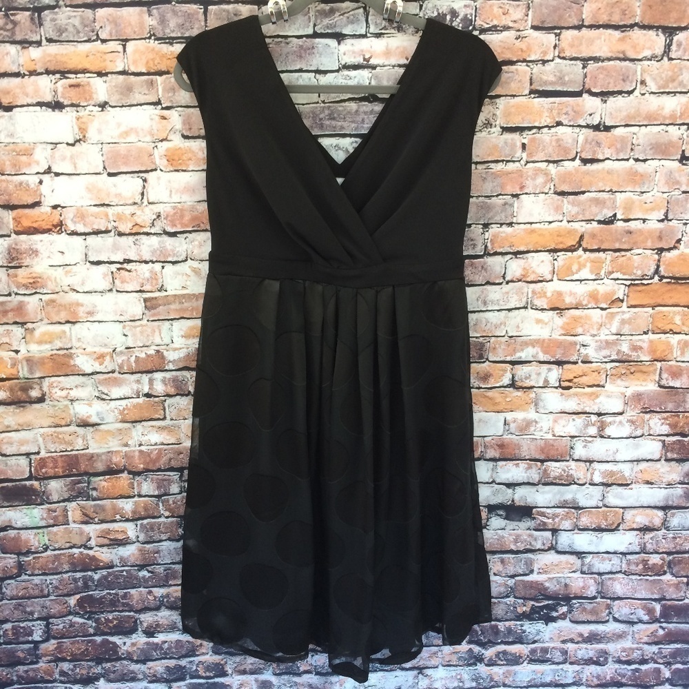 Belle Bird Self Dot Party Dress Black 6 NWT